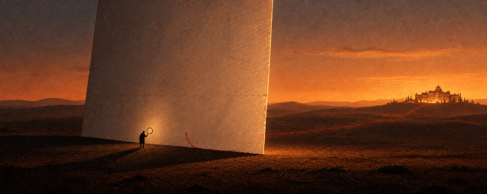 A small investigator finds a thin thread to a hotel behind an enormous blank source page